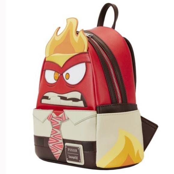 Disney / Pixar Inside Out Exclusive Anger Cosplay Light Up Glow Mini Backpack - Picture 2 of 6